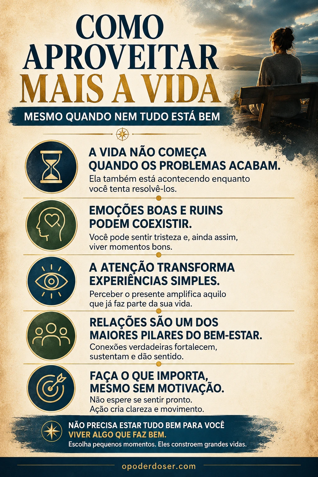 Como Aproveitar Mais a Vida - infográfico
