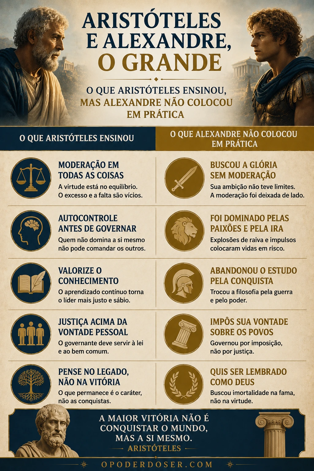 O Que Aristóteles Ensinou a Alexandre O Que Aristóteles Ensinou a Alexandre infografico