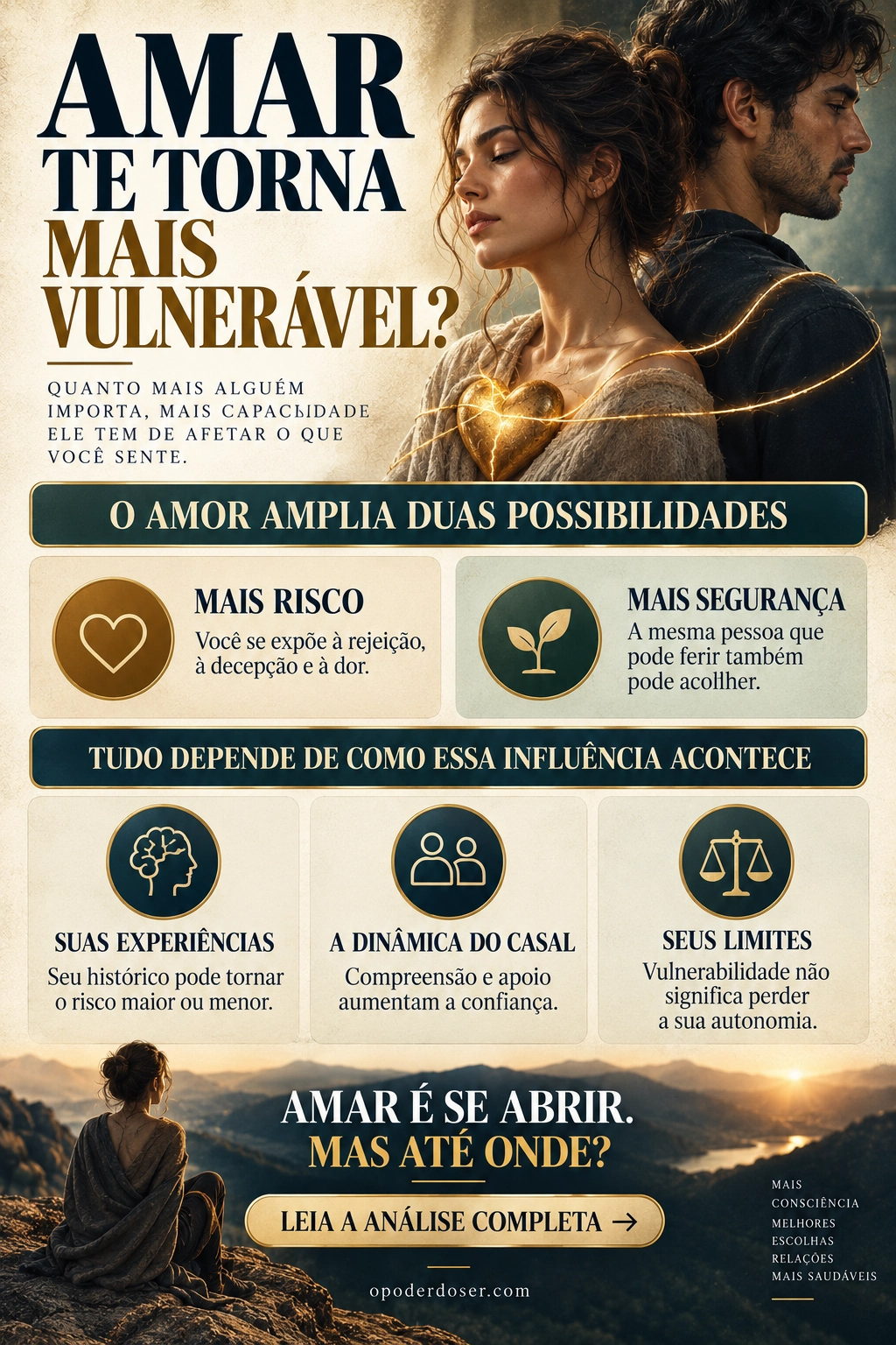 Quanto mais você ama, mais poder entrega ao outro