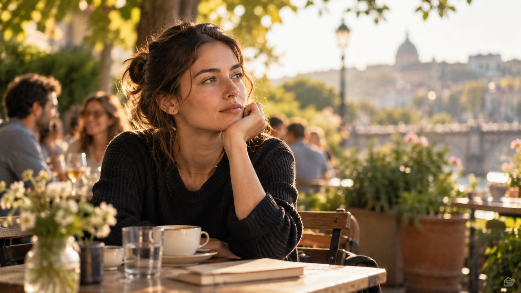 cafe ao entardecer com pensamentos leves - Sua atenção pode estar roubando sua felicidade? O que a ciência descobriu